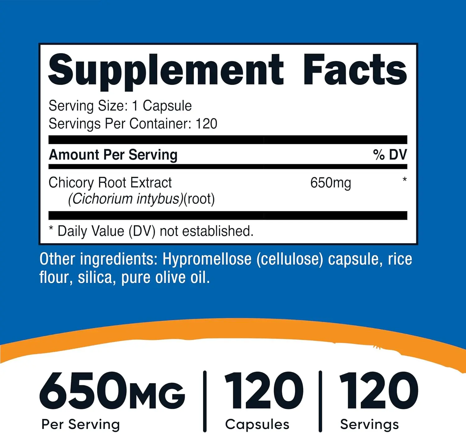 Nutricost Chicory Root 650 mg Capsules